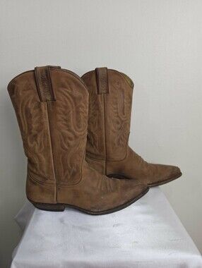 Vintage 90s Sancho Leather Cowboy Western Boots Brown